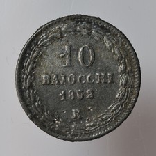 Moneta 10 baiocchi 1862 falso