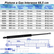 2 PISTONI PISTONE MOLLA A GAS
