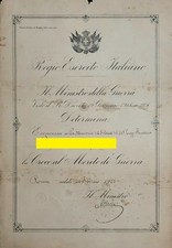 Regno - Diploma di Croce al Merito di Guerra alla Memoria