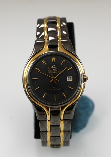 Elgin orologio uomo nero oro - uomo,