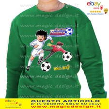 FELPA RAGLAN GIROCOLLO BAMBINO holly e benji due fuoriclasse captain tsubasa