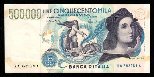 500000 lire raffaello - lire,