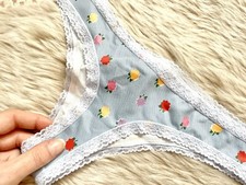 Perizoma Silky Azzurro A Fiori