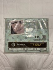 Completo letto matrimoniale di flanella smerlato vintage Valman