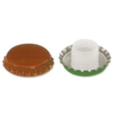 tappo a corona mm.29, con bidule, colore verde, confezione da 200 pezzi