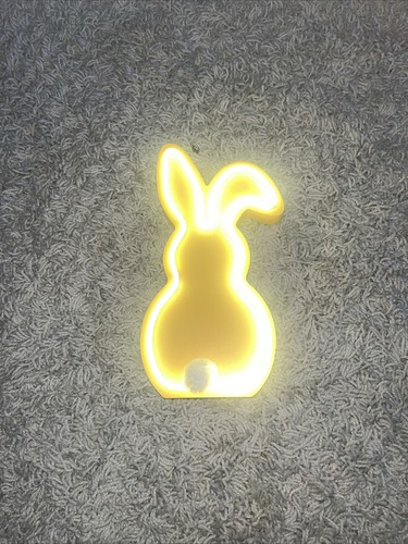Insegna neon coniglietto legno - coniglietto,