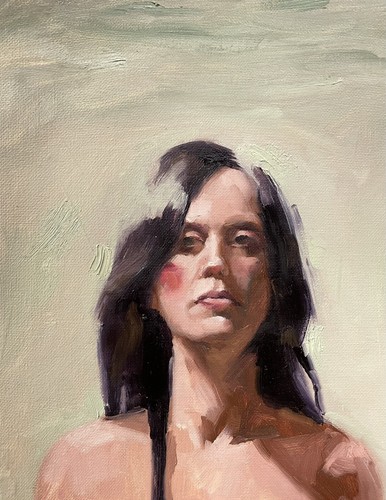 Ritratto studio olio tela - olio,