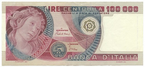 100000 lire banca italia - lire,