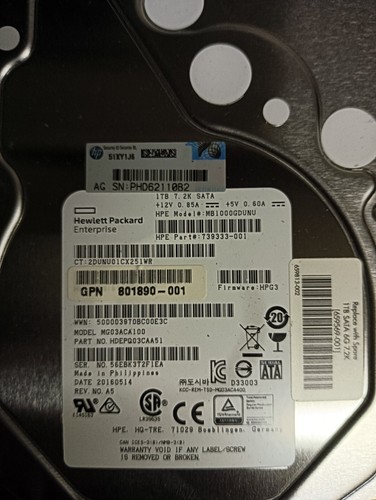Hpe toshiba 1tb rpm sata - hpe,