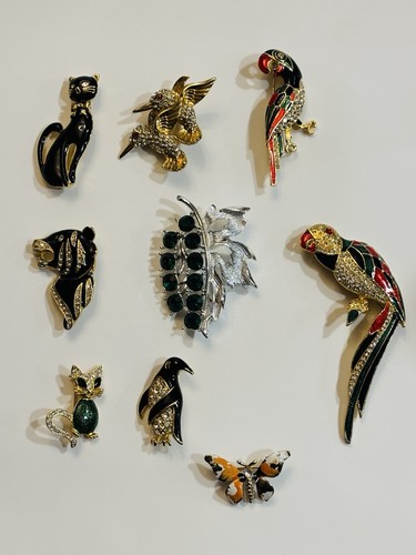 Lotto spille colibrì pinguino