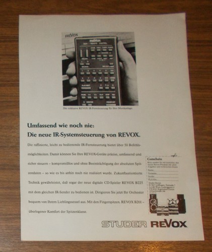 Rara pubblicità vintage revox - rara,