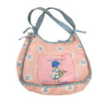 BORSA A MANO VINTAGE HOLLY HOBBY HAVE A HAPPY DAY TESSUTO ROSA CON MACCHIE