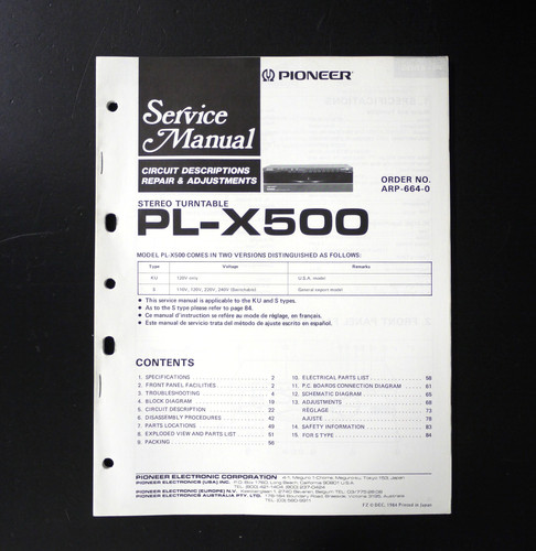 Originale pioneer x500 - pioneer, pl-x500