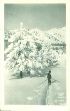 1935 ca CLAVIERE (TO) Sciatori