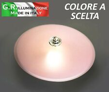 PLAFONIERA MODERNA IN VETRO ROSA 2 LUCI D40 LAMPADARIO CUCINA BAGNO Mina Cromo