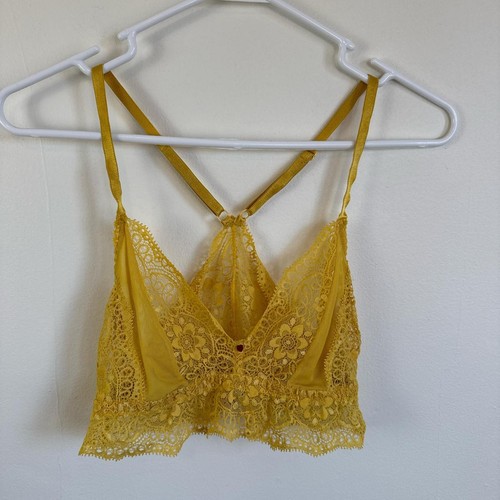 Bralette pizzo giallo verga - bralette,