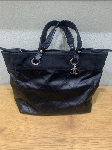 Chanel biarritz shopper nero - biarritz,