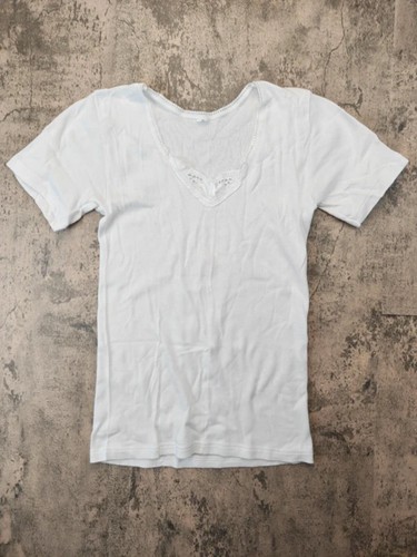 Shirt bianca pointelle - t-shirt,