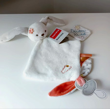 Doudou plat mia lapin - doudou, blanc