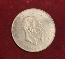 1159 - Riproduzione Moneta Regno d'Italia - 5 Lire Re V. Emanuele II 1873 R