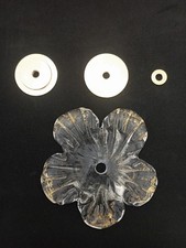 Ricambio Rosetta per lampadario o plafoniera in vetro di Murano trasparente-oro 