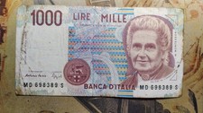 Banconota 1000 lire montessori - banconota,