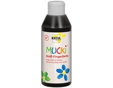 Kreul 28406 - Mucki vernice luminosa per dita in tessuto 250 ml in nero sen