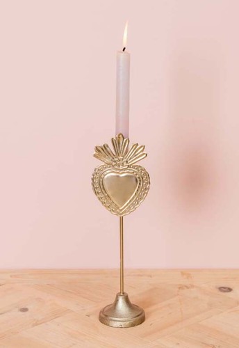 Porta candela cuore voto - candela, ex