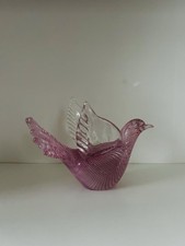 Vintage Murano soffiato a mano Laticino rosa vetro artistico COLOMBA Franco Muretri