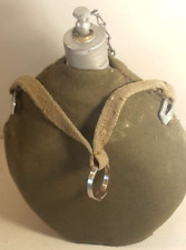 BORRACCIA MILITARE D'EPOCA-USATA-ALLUMINIO FODERATO CON PANNO VERDEMILITARE