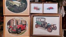 5 Vecchi Quadri Vintage Auto Antiche D'epoca Arredo Classico  Modernariato