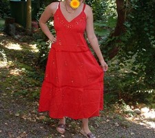 *NUOVO* Maxi abito da sogno paillettes HIPPIE Impero ROMANTICO zingaro boho S,M,L,XL