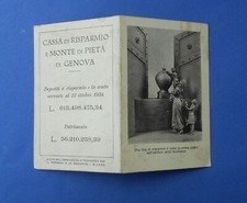 Calendarietto 1935 Pubblicità Cassa di Risparmio Monte di Pietà Genova
