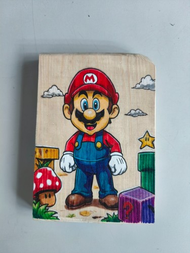 Quadretto legno super mario - legno,