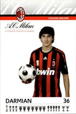 cartolina postcard Calcio 2008/09 Milan - Darmian