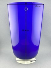 VASO DI MURANO Venezia Vetro  FIRMATO V. Nason & C.  BLU CON Base Bianca