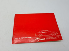 Alfa Romeo Alfetta 2000 use and maintenance manual manuale uso manutenzione 3/77