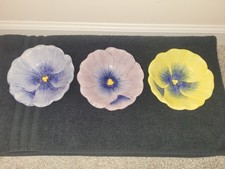3 piatti vintage Vietri Viola Pansy - rosa, blu e giallo!