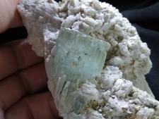 ACQUAMARINA  VITREA VERDE ACQUA  CM 11X6X5 CRISTALLO 3X2- SHIGAR MINE PAKISTAN