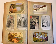 ALBUM X CARTOLINE CON 228 PZ CARTOLINE FRANCESI VIAGGIATE E NON 1902 40,5X24 H.7