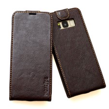 Cover in pelle per smartphone Apple / Samsung / Huawei custodia protettiva marrone