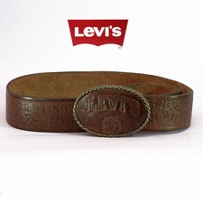 CINTURA LEVIS VINTAGE FIBBIA E CINTA CON STAMPA A FUOCO western belt buckle