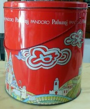 VINTAGE LARGE SCATOLA CONTENITORE PALUANI PANETTONE PRESEPE 1980s