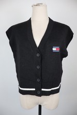 TOMMY HILFIGER JEANS MAGLIONE SMANICATO GILET DONNA TG S WOMAN SWEATER VINTAGE