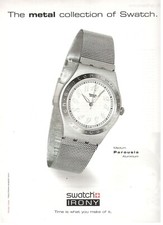 SWATCH IRONY Pubblicità 1998 OROLOGIO MEDIUM PAROUSIA ALUMINIUM 1 pagina
