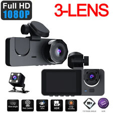 Telecamera auto 1080 HD visione notturna 170° gradi grandangolare 3 telecamere 3 canali dash cam