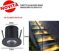 Faretto mini LED spot incasso