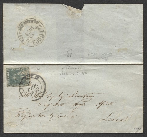 1859 lettera prato per - da,