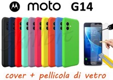 COVER CASE CUSTODIA PROTEZIONE SILICONE GEL PER MOTOROLA MOTO G14 + VETRO NUOVE