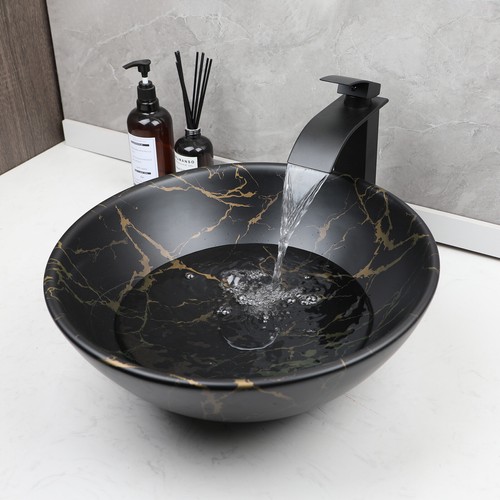 Lavabo bagno nero tondo - lavabo,